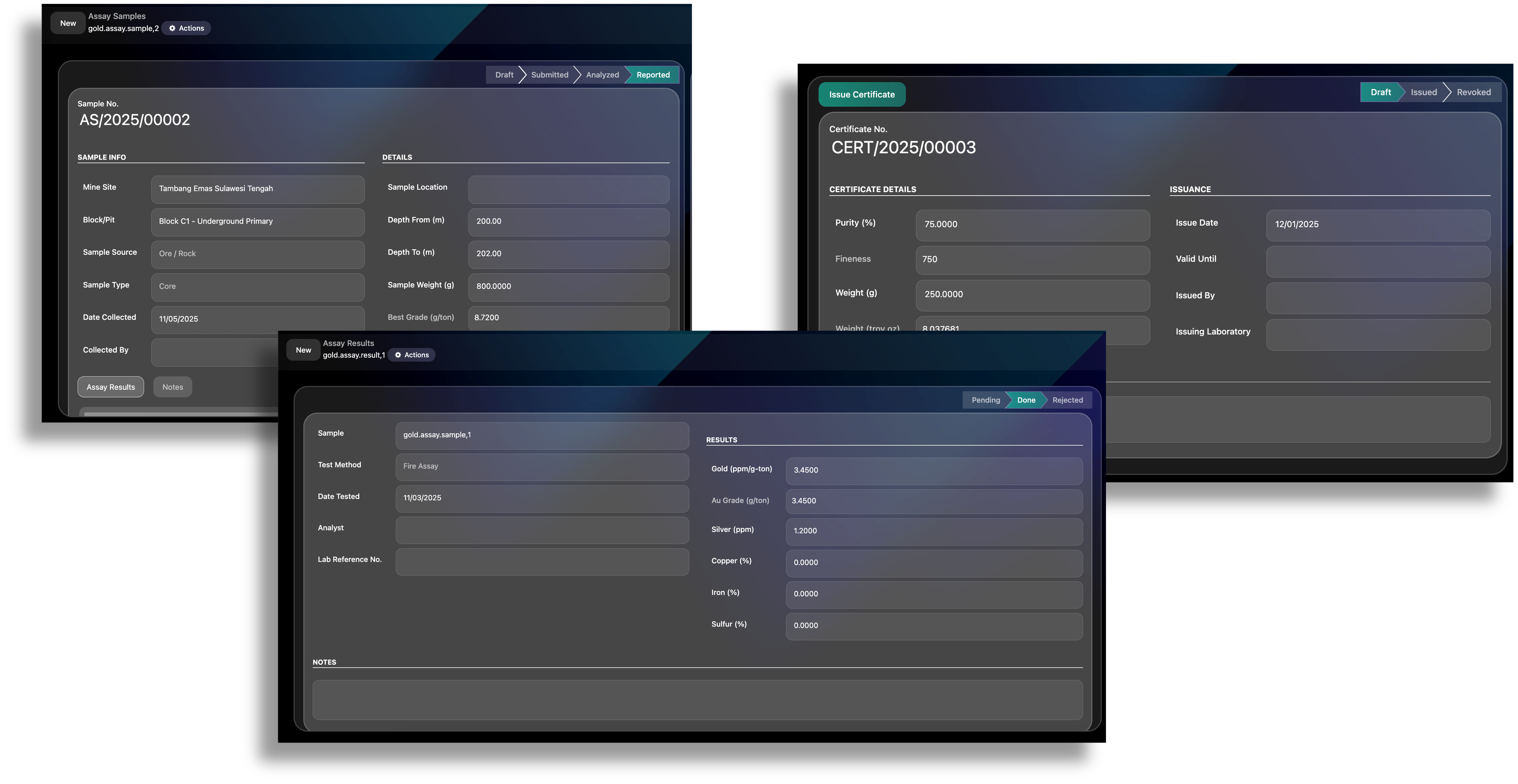 Quality Control Dashboard Screenshot